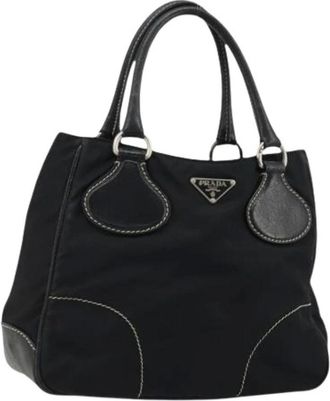 Prada Pre-owned Handbags, female, Black, Size: ONE SIZE Pre-owned Vintage Nylon Hand Bag