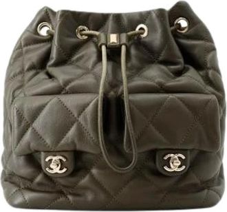 Chanel Pre-owned Matelasse Bucket Bag - Dames - Vintage Tas - Groen - ONE Size - Leer - Vintage