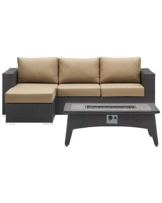 ModWay Outdoor Convene 3Pc Set Outdoor Patio With Fire Pit