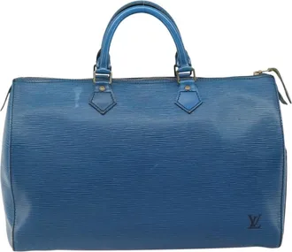 Louis Vuitton Speedy Epi Leather Blue Leather Handbag (Pre-Owned)
