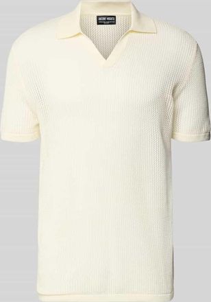 Antony Morato Slim Fit Poloshirt mit V-Ausschnitt in Offwhite, Gr&ouml;&szlig;e XXL