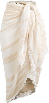 Nordstrom Sheer Stripe Pareo Wrap in Tan- White at Nordstrom