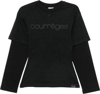 Courr&egrave;ges Logo-embroidered Layered T-shirt