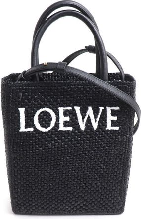 Loewe Black Raffia Leather Tote Bag (Pre-Owned)