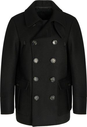 Dsquared2 FELTED WOOL PEACOAT Size: 48, colour: BLACK