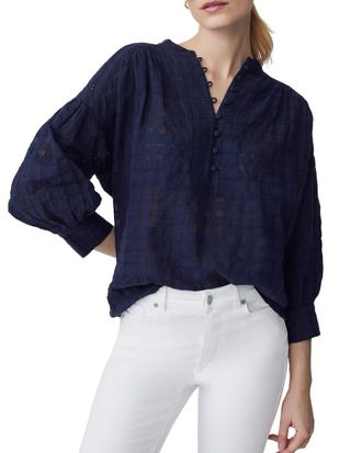 J.McLaughlin J.Mclaughlin Ushi Linen-Blend Blouse