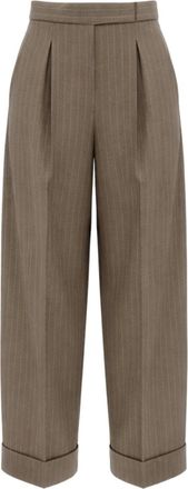 Max Mara Light Brown Tailored Pleated Pant