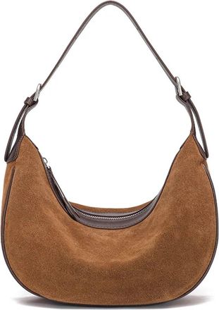 Generic Compatible For Womens Bag Suede Leather Women Shoulder Bags Frosted Cowhide Female(Brown)