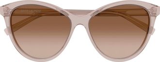 Saint Laurent 57mm Cat Eye Sunglasses in Beige at Nordstrom