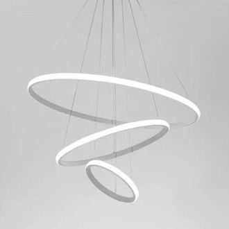 Trade Shop Trade Shop Traesio - Trade Shop - Lampadario Sospeso Led 72w 3 Cerchi Pendente Rotondo Anelli Bianco Luce 6500k 50293