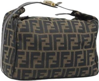 Fendi Pre-owned Mini Bags, female, Black, Size: ONE SIZE Pre-owned Zucca Canvas Hand Bag