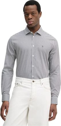 Trussardi Shirt met logodetail en strepen - Heren - Casual Overhemden - Blauw - 4XL - Katoen - Overhemden