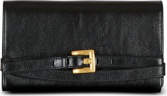 Balmain Crinkled Leather Wallet With Shuffle Chain in Black at Nordstrom