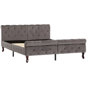 vidaXL Vidaxl - Estructura De Cama Sin Colch&oacute;n Terciopelo Gris 140x200 Cm