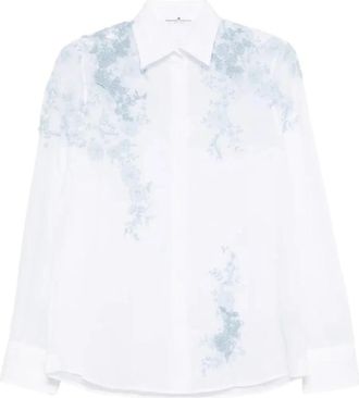 Ermanno Scervino Geborduurde blouse - Dames - Overhemden - Wit - 4XL - Overhemden