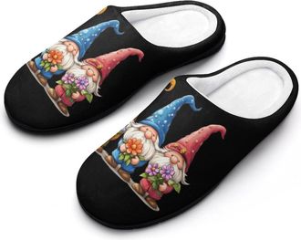 Generic Gnome Womens Slippers Warm House Slippers Indoor House Shoes with Anti-Skid Rubber Sole