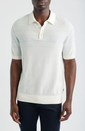 BOSS Lancio Polo Sweater in Open White at Nordstrom, Size Xx-Large