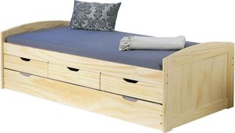 Dmora Letto con secondo letto a estrazione e cassetti, colore rovere, cm 98 x 63 x 205., con imballo rinforzato - Dmora