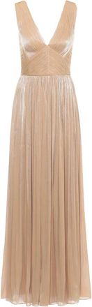Costarellos Lurex Georgette Jurk - Dames - Avondkleed - Beige - S - Kleedjes