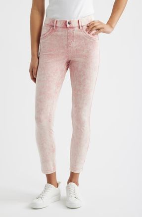 Hue Ultra Ultrasoft High Rise Denim Skimmer Leggings in Tea Rose Acid Wash at Nordstrom, Size X-Large