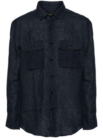 Brioni button-up linen shirt - Blue
