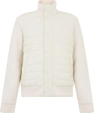 Herno Lichtgewicht jack met hoge kraag - Heren - Zomerjassen - Wit - XL - Wol - Jassen