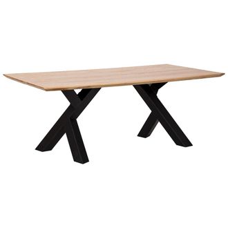 Wanderlust Deco Mesa De Comedor De Madera Marr&oacute;n Y Negra 200x100x76h Cm