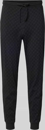 Joop Sweatpants mit Logo-Muster und elastischem Bund in BLACK, Gr&ouml;&szlig;e XXL