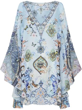 Camilla Mini-jurk met print - Blauw