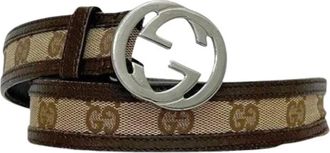 Gucci Pre-owned Vintage Canvas Riem - unisex - Vintage Accessoires - Veelkleurig - ONE Size - Leer - Vintage