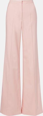 Costarellos Pleated wool-blend wide-leg pants