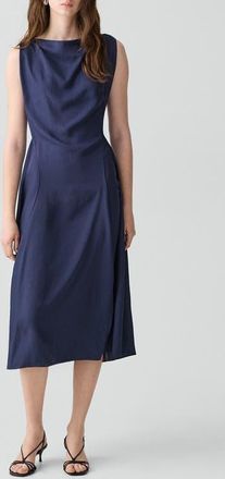 Theory Boat Neck Midi Dress in Nocturne Navy at Nordstrom, Size 00