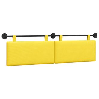 vidaXL Cabecero Colgante Amarillo Claro Tela De Pana Vidaxl