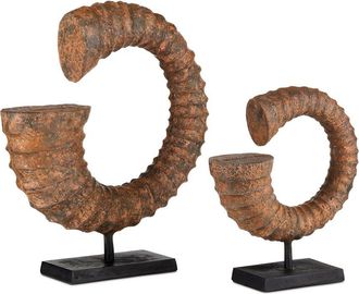 Currey & Company Set Of 2 Handmade Faux Horn