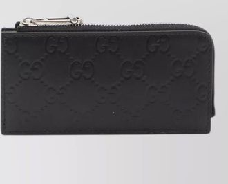 Gucci gg pattern leather zipped card holder
