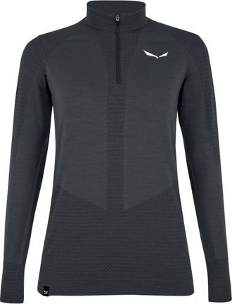 Salewa Zebru Medium Warm AMR Half Zip Tee Merinounterw&auml;sche f&uuml;r Damen | grau