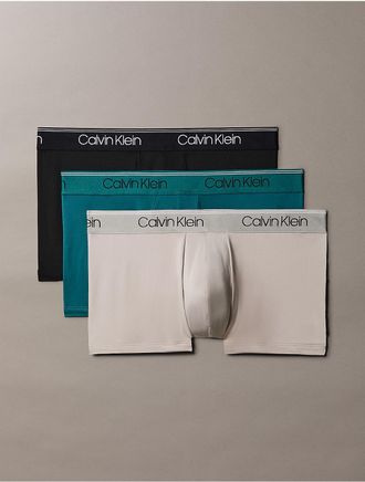 Calvin Klein Mens Micro Stretch 3-Pack Low Rise Trunk - Multi - XL