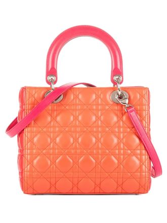 Dior quilted top-handles tote bag - Orange