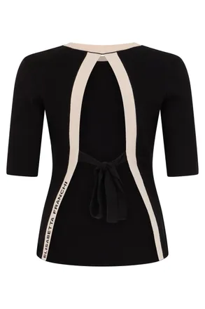 Elisabetta Franchi Contrasting Trim Blouse - Black