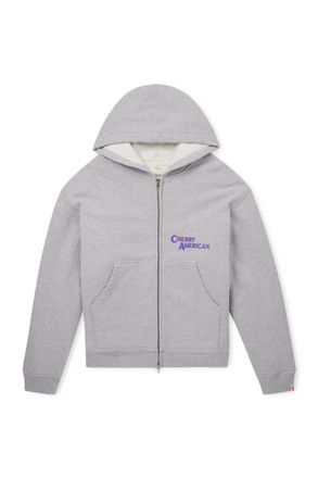 Cherry Los Angeles Logo-Print Cotton-Blend Jersey Zip-Up Hoodie