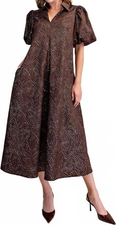 Glam Tuscan Midi Dress In Brown