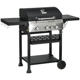 OUTSUNNY 3+1 Burner Propane Gas Barbecue Grill with Thermometer - Bottle Opener | TJ Hughes