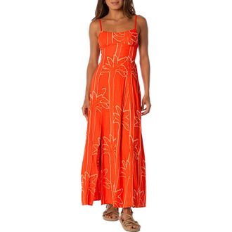 Maaji Palm Plantation Lupine Cover-Up Dress in Bright Red at Nordstrom Rack, Size Large