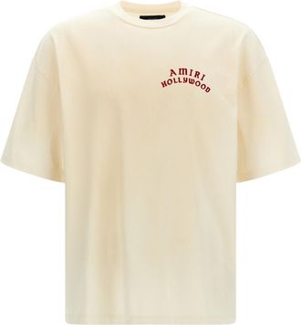 Amiri Beige Crewneck Logo T-shirt