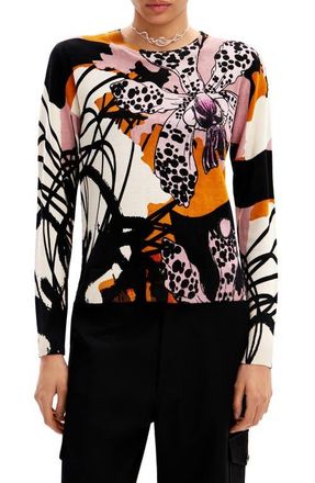 Desigual M. Christian Lacroix Orchid Pullover in Ivory/Black Multi at Nordstrom, Size X-Small