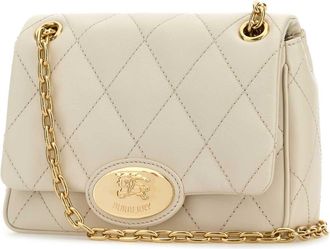 Burberry Womens Strand Shoulder Bag Beige Calf