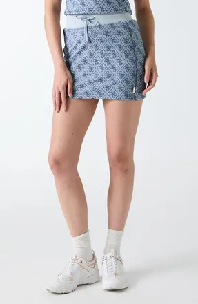Guess 4G Logo Jacquard Miniskirt in Navy at Nordstrom, Size X-Small