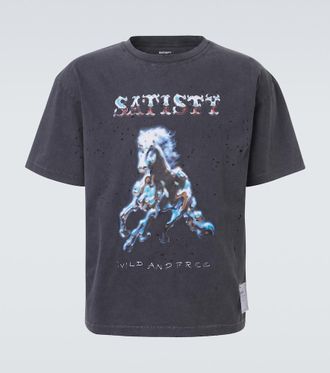 SATISFY MothTech printed cotton jersey T-shirt
