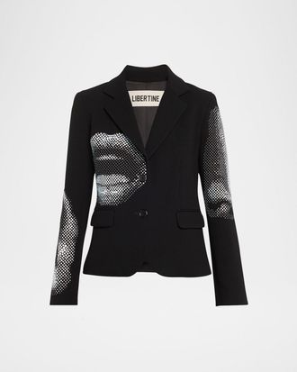 Libertine - Libertine Five Senses Crystal Single-Breasted Blazer