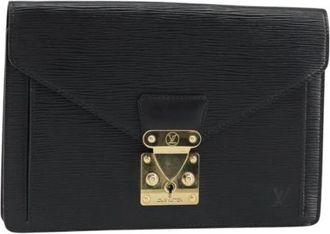 Louis Vuitton Pre-owned Leren Clutch - Dames - Vintage Clutch - Zwart - ONE Size - Leer - Vintage